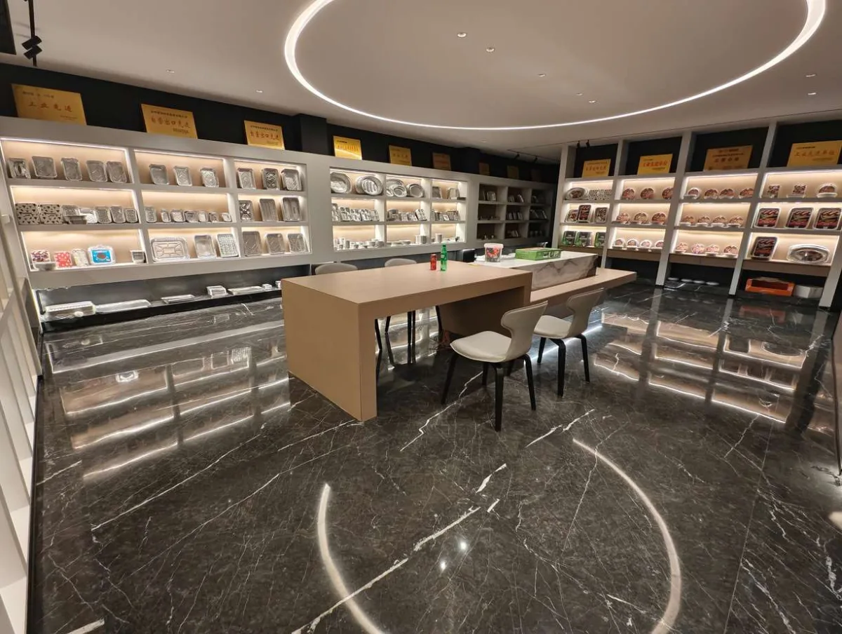 KMD Aluminum sample display and inspection area